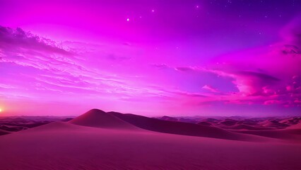 Wall Mural - The sky puts on a spectacular show at twilight with swirling bands of pink and purple mirrored in the stillness of the desert below.