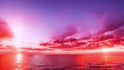 Wall Mural - a mesmerizing burst of red and orange hues fill the sky during a dazzling ocean sunset.