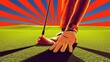 Precision Grip: Detailed Close-Up of Golfer's Hands Showcasing Intricate Golf Glove | Golf Sport Stock Photo