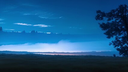 Wall Mural - Delicate and ethereal noctilucent clouds make a celestial appearance on solstice nights