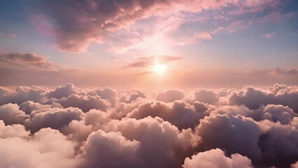 Wall Mural - Enhance your relaxation with this peaceful footage of iridescent clouds painting the sky.