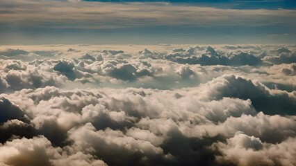 Wall Mural - A stunning aerial view of an expansive sky filled with a sea of clouds in every direction.