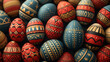 Easter eggs patterns inspired by native American tribal motif