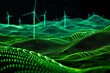 Green Energy: Dark minimal wind energy wallpaper, green lines