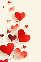 Wall Mural - Love background with hearts, Valentine's day romantic background.