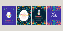 Happy Easter Greeting Card  Fashion  Commercial  Banner, Cover, Social Media With Flat Design. Vector Illustration