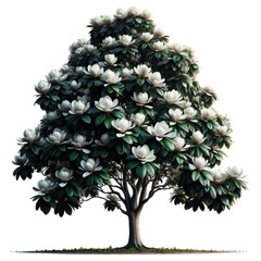magnolia tree isolated on transparent background
