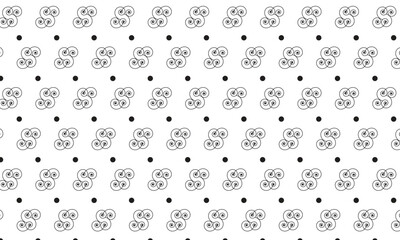 Wall Mural - abstract repeatable seamless black spiral and dot pattern art.