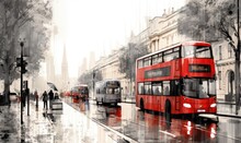 Urban Vibe: The Iconic Red Double Decker Bus Roaming Through The City