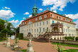 View of old Lichtenwalde Palace and Park outdoors. Saxony. Germany