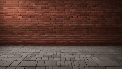  brick wall and floor A brick wall background that looks realistic and detailed, the bricks have a red and brown color  