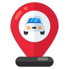 Wall Mural - flat design icon of car location 