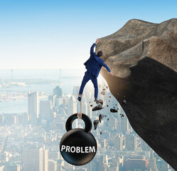 Wall Mural - Concept of problem with businessman