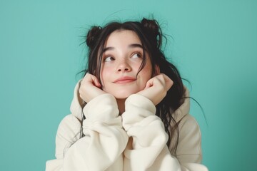 Wall Mural - Shocked Young Woman with Wide Eyes and Open Mouth