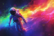 Astronaut Dancing in Cosmic Nebula.
An astronaut caught in an elegant dance amidst the colors of a cosmic nebula.