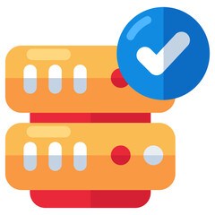 Sticker - A flat design icon of verified server 