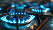 Gas stove burner with blue flames