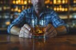 Man Confidently Declines Glass Of Whiskey, Embracing Sober Lifestyle