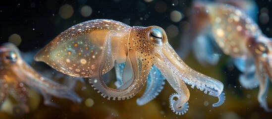 Canvas Print - Frozen Diphtherosepion martini, a species of taxom, blekutak, or cuttlefish, is available.