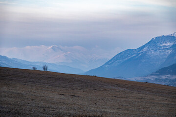 Sticker - beautiful mountains landscape in the morning in Armenia