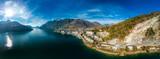 Fototapeta Łazienka - Panoramic drone view of Brunnen and  Ingenbohl, Switzerland