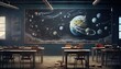 Classroom With Large Solar System Mural