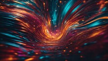 Abstract Colorful 3D Background, Futuristic Background With Red And Blue. Abstract Iridescent Neon Holographic Twisted Wave In Motion. Vibrant Colorful Gradient Design Element For Banner, Background.