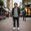 © Pixel Pioneer - A HD Portrait of a young man with dark hair standing in the Streets of London
