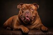 Professional studio portrait of a brown mastiff dog, ideal for pet care services and animal themes