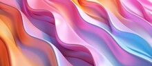 Rendering Three Dimensional Of Dynamic Wavy Soft Colorful Background. AI Generated Image