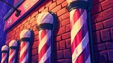 Fototapeta  - Barber shop pole background concept