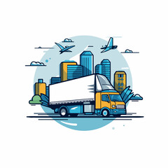 Logistics in cartoon, doodle style. Image for t shirt. Isolated 2d vector illustration in logo, icon, sketch style, Eps 10. AI Generative