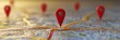 3D red pinpoint illustration, representing a location pins icon on a map