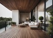© abu - image of a large balcony with elegant and minimalistic furniture