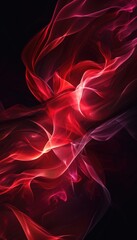 Wall Mural - Futuristic abstract black and red coloured wavy forms background 