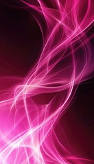 Wall Mural - Futuristic abstract black and pink coloured wavy forms background 