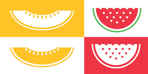 Sticker - Watermelon logo. Isolated watermelon on white background. Melon