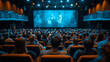 © mattegg - A Crowd of People Watching a Movie on a Large Screen