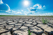 Cracked land on hot sunny weather el nino global warming climate change. We need to save the earth.