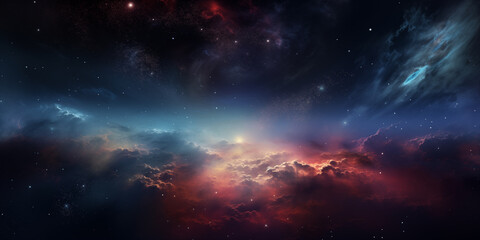 Sticker - Cosmic landscape, galaxy, bright cluster of stars, cosmic dust	