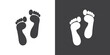 Human bare walk footprints, Flat Footsteps icon. Simple black footprints icon. Vector illustration of Human footprint isolated icon. Foot, step flat simple symbol.