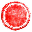 © Isaac Studio - red stamp mark, top view, white background