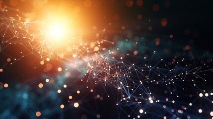 Leinwandbilder - Business and economic growth on global business network, Data analysis of financial and banking, Stock, AI, Technology and data connection, Security, Blockchain and Networking, Busines : Generative AI