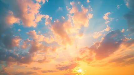 Fototapete - Sunset sky for background or sunrise sky and cloud at morning. : Generative AI