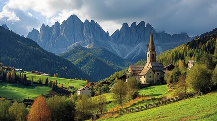 Canvas Print - swiss mountains landscape