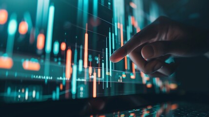 Leinwandbilder - Business people analyze financial data chart trading forex, Investing in stock markets, funds and digital assets, Business finance technology and investment concept, Business finance b : Generative AI