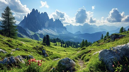 Canvas Print - hiking in the mountains