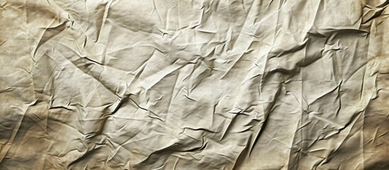 Poster - Beige blanket with wrinkled grunge texture and rectangular pattern lines