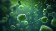 © ma - Various shapes of bacteria, probiotics on light background, macro shot of different types of bacteria