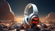 © Rafael - modern headphones against the backdrop of the red planet